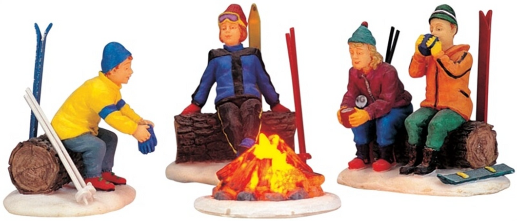 LEMAX Skiers' Camp Fire - Set of 4